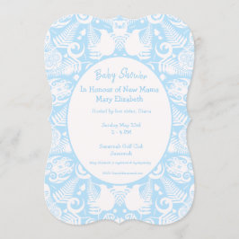 Blue New Zealand Tribal Design Baby Shower - Boy Einladung