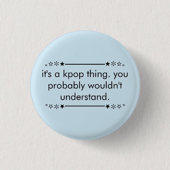 Blue Niedlich Aästhesie Tee Kpop Button (Vorderseite)