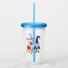 Blue Niedlich Deh Personalisiert Gnome Weihnachten Acryltrinkbecher