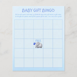 Blue Niedlich Elephant Baby Boy Dusche Bingo Game