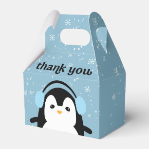 Blue Niedlich Pinguin Winter Baby Dusche Vielen Da Geschenkschachtel
