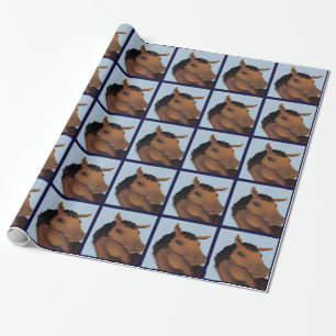 Blue Niedlich Pony Wrapping Paper Geschenkpapier