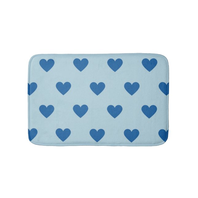 Blue Niedlich Simple Heart Pattern Badematte (Vorderseite)