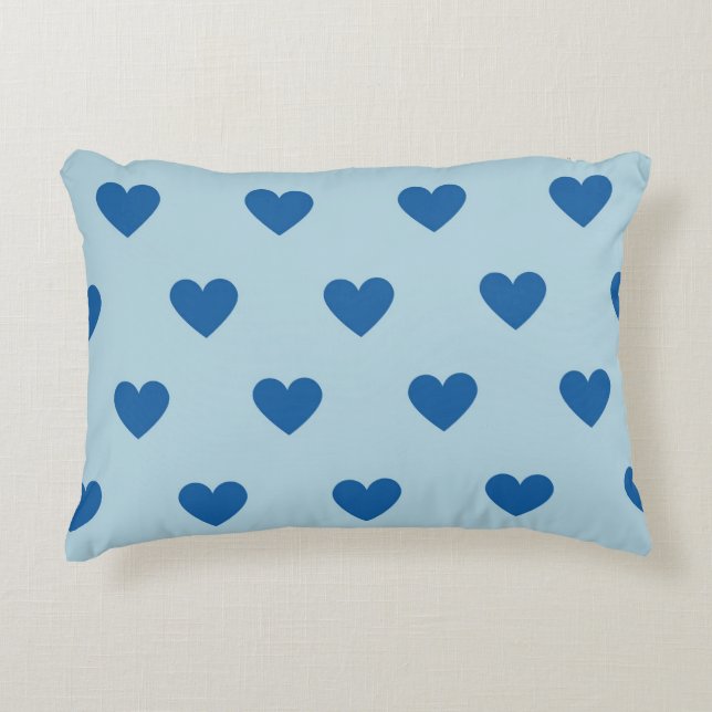 Blue Niedlich Simple Heart Pattern Dekokissen (Vorderseite)