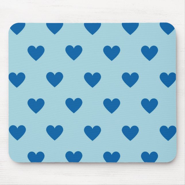 Blue Niedlich Simple Heart Pattern Mousepad (Vorne)