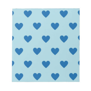 Blue Niedlich Simple Heart Pattern Notizblock