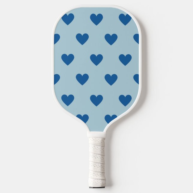 Blue Niedlich Simple Heart Pattern Pickleball Schläger (Vorderseite)