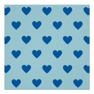 Blue Niedlich Simple Heart Pattern Poster