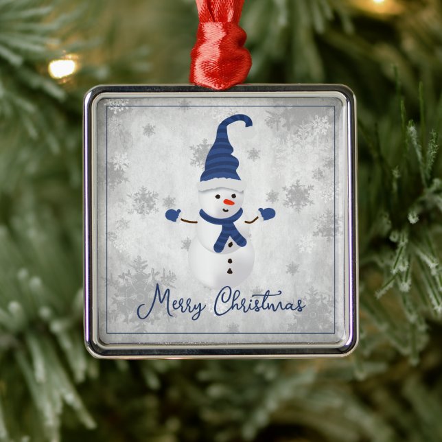Blue Niedlich Snowman Holiday Ornament (Baum)