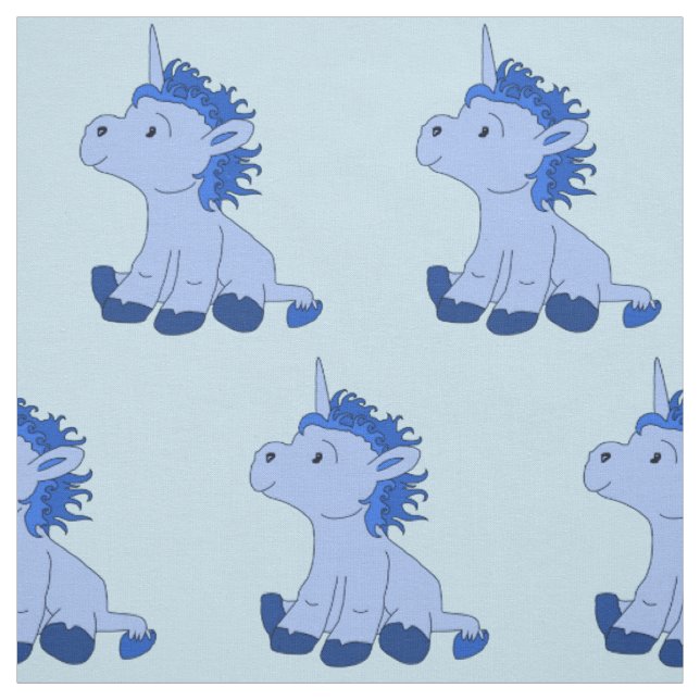 Blue Niedlich Unicorn - Stoff für Kinder (Muster)