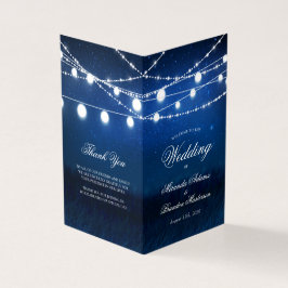 Blue Night and Lights Wedded Program Card