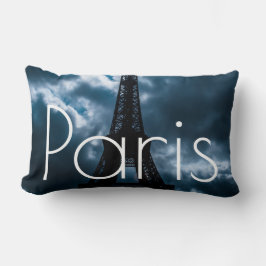 Blue Night Eiffel Tower Paris Frankreich Reisen Lendenkissen