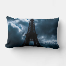 Blue Night Eiffel Tower Paris Französisch Reisen Lendenkissen