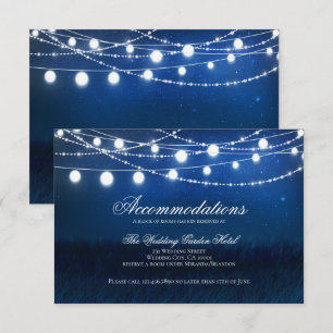Blue Night & Lights Wedding Accommodation Card Begleitkarte