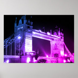 Blue Night London Tower Bridge Poster
