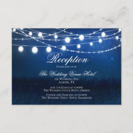 Blue Night & Silver Lights Wedding Reception Card Begleitkarte