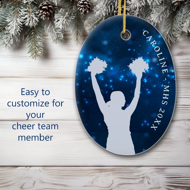 Blue Night Sky Cheer Team Award Keramik Ornament (Von Creator hochgeladen)