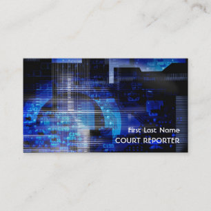 Blue noir high-tech Cour Reporter cartes de visite