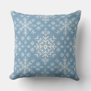 Blue Nordic Snowflake Patente Winterurlaub Kissen