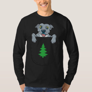 Blue Nose Pit Bull Welpe in Pocket & Weihnachte T-Shirt