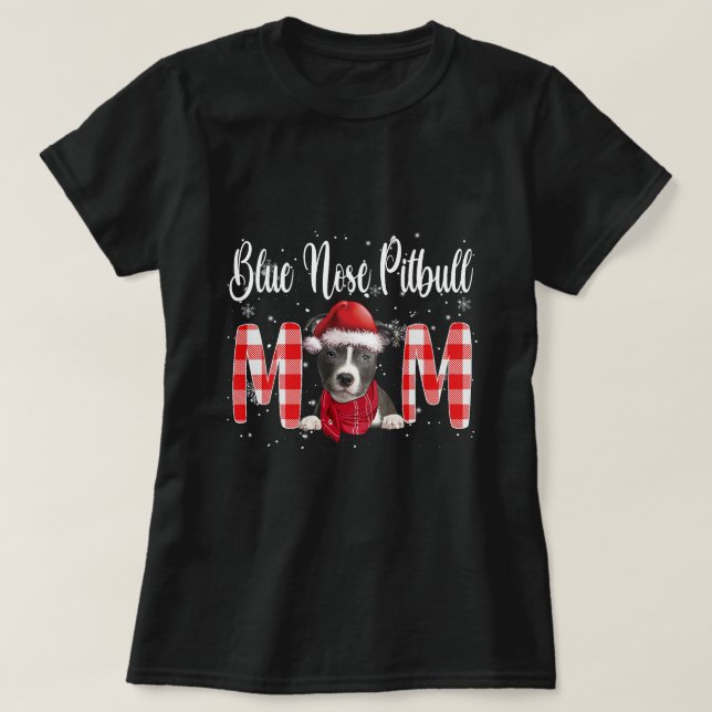 Blue Nose Pitbull Hund Mama Vater Familienkostüm D T-Shirt (Design vorne)