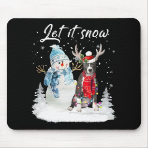 Blue Nose Pitbull Santa Dog Weihnachtsschneemann X Mousepad