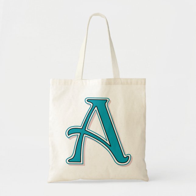 Blue Nouveau "A Monogram" Tragetasche (Vorne)