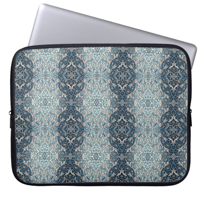 Blue Nouveau Laptopschutzhülle (Vorderseite)