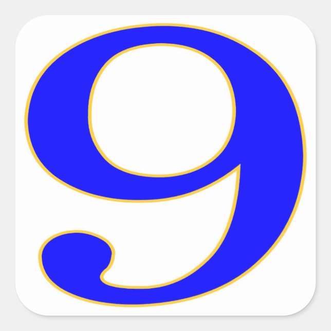 Blue Number 9 tile Sticker (Vorderseite)