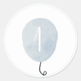 Blue Number One Ballon Sticker