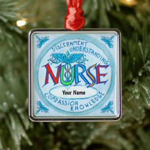 Blue Nurses Motto Nurse Ornament Aus Metall