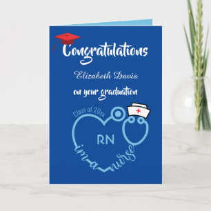 Blue Nursing School Abschluss Herzlichen Glückwuns Karte