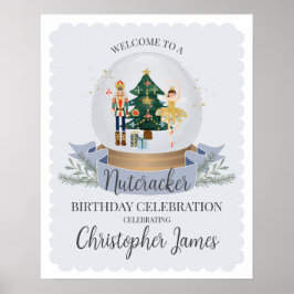 Blue Nutcracker Ballet Winter Baby Dusche Empfang Poster