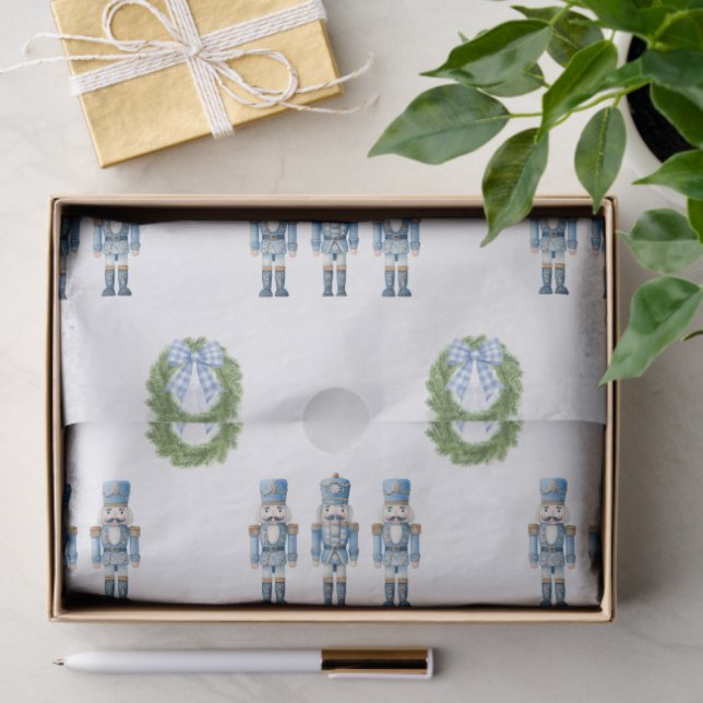 Blue Nutcracker Weihnachten Seidenpapier (Geschenk)