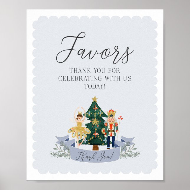 Blue Nutcracker Weihnachtsduschfavoriten Zeichen Poster (Vorne)