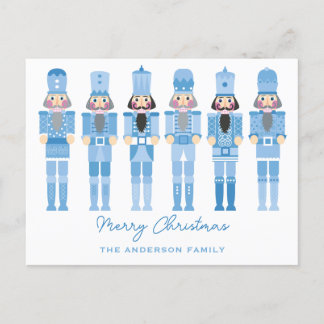 BLUE NUTCRACKERS CHRISTMAS POSTCARD POSTKARTE