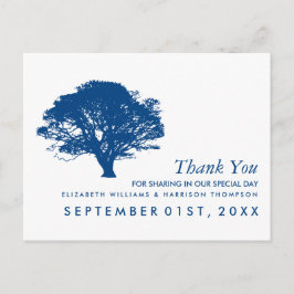 Blue Oak Tree, Rustic & Minimalistic Vielen Dank Postkarte