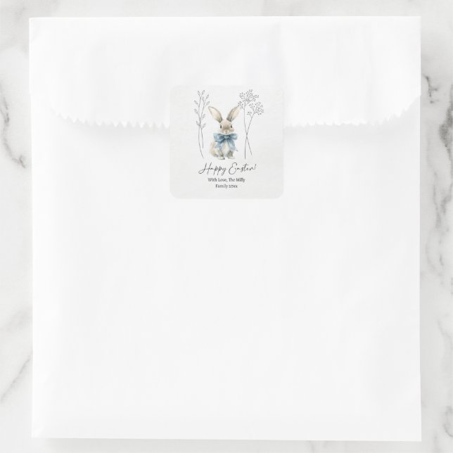 Blue Oaster Bunny Quadratischer Aufkleber (Tasche)