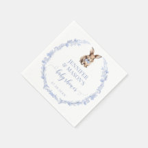 Blue Oaster Kaninchen Baby Dusche Papierservietten