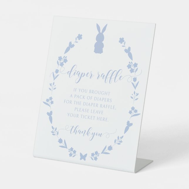 Blue Oaster Kaninchen Baby Dusche Windel Windeln T Sockelschild (Vorderseite)