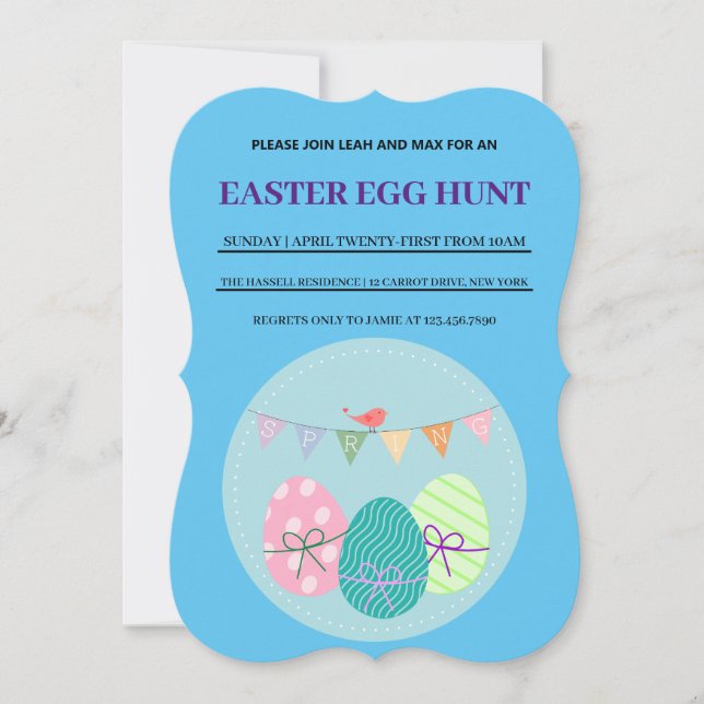 Blue Oaster Simple Brunch Egg Einladung (Vorderseite)