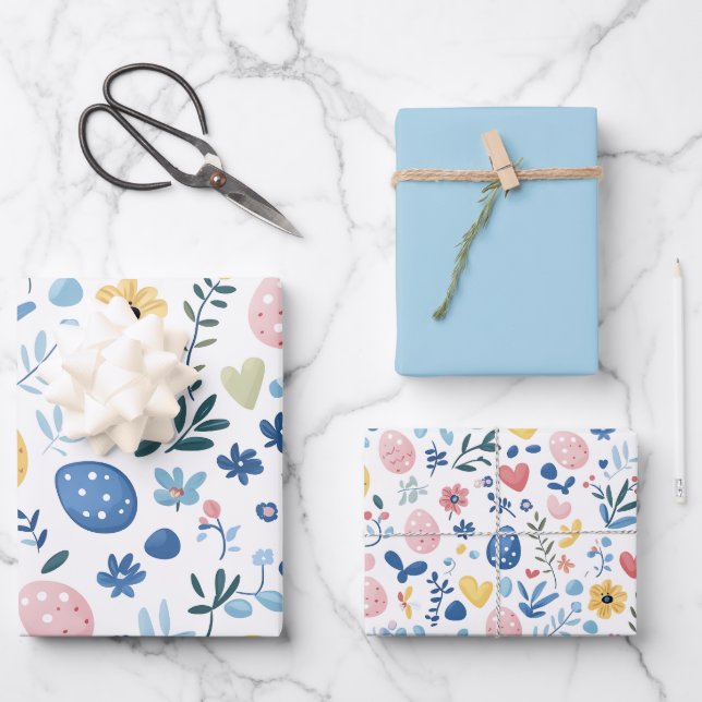 Blue Oaster Wrapping Paper Set - 19"x29" Geschenkpapier Set (Vorderseite)