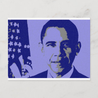 Blue Obama Postkarte