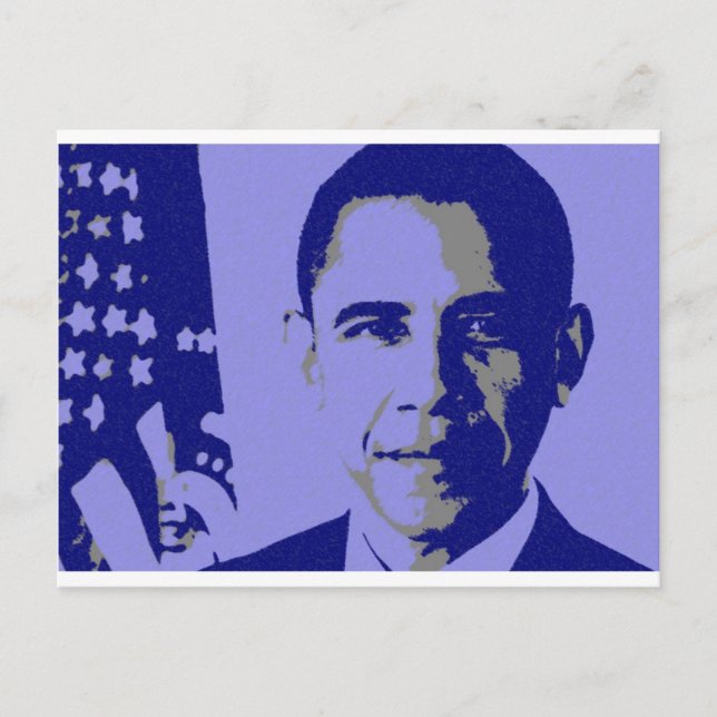 Blue Obama Postkarte (Vorderseite)