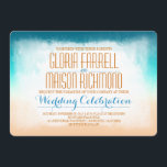 Blue Obre Beach Hochzeit Einladung<br><div class="desc">Moderne Einladung für Ihre Hochzeit am Strand - stilvolle und trendige Farben ombre blue - Strandfarben prägen das Bild. Diese helle Hochzeitssuite am Strand eignet sich auch für Hochzeiten in Urlaubsort.</div>