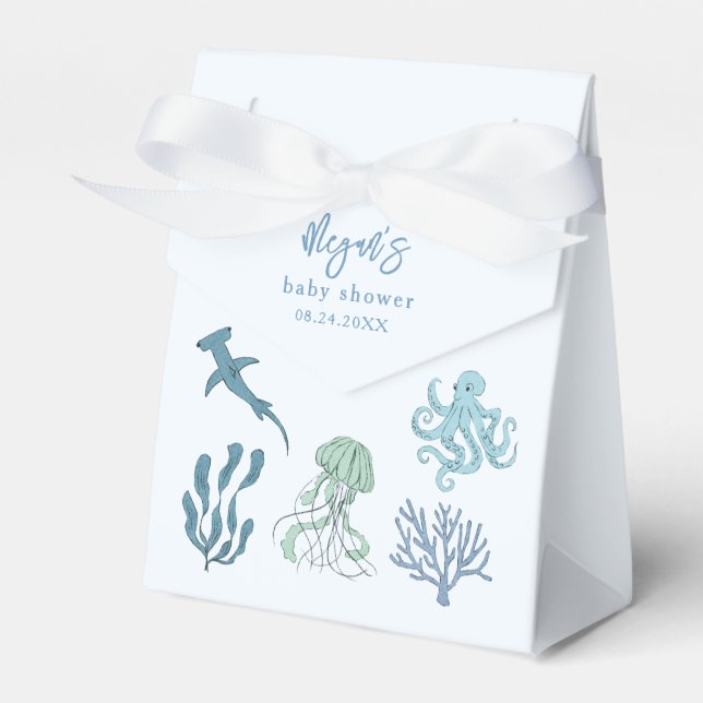Blue Ocean Baby Dusche Geschenkschachtel (Vorderseite)