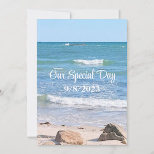 Blue Ocean Foto Beach Hochzeit im Freien Einladung