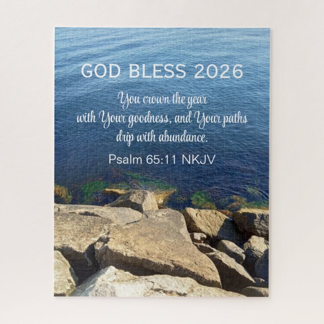 Blue Ocean Photo Blessed New Year 2026 Christian (Vertikal)