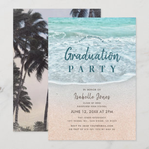 Blue Ocean & Sandy Beach Abschluss Einladung