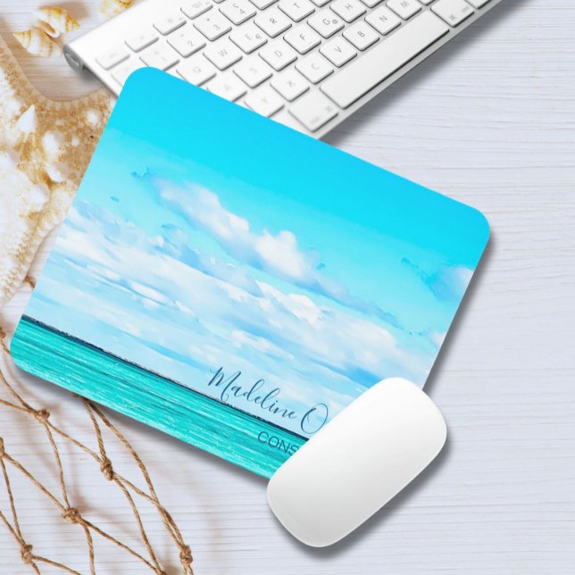 Blue Ocean Sky Vacacation Vibe Personal Mousepad (Von Creator hochgeladen)